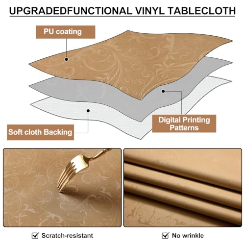 Image of Smiry Rectangle Waterproof Heavy Duty Vinyl Tablecloths, 60 x 84 Inch