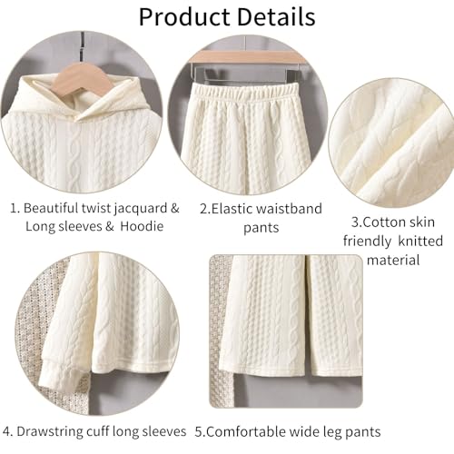Image of fioukiay Toddler Girls Casual Sweatsuit Pullover Hoodie Sweatpants Outfits