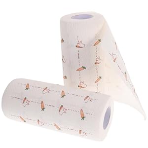 MUCKLILY Küchenrolle Karotten & Hasen Muster 2 Rollen