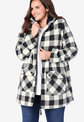 Woman Within Plus Size Hooded Fleece Coat2