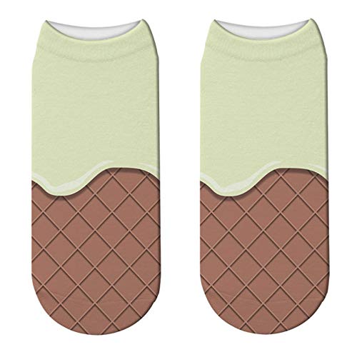 LWHRKSJC Cheville Chaussettes 3D hommes chaussettes imprimées bière crème glacée chocolat drôle rose coloré cheville sport hiver élastique coton femmes chaussettes Cover