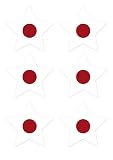 36 Pegatinas Bandera de Japón. Stickers Forma Estrella para Coche, Moto, Bicicleta y Casco. Resistentes al Agua y al Sol. Uso Exterior