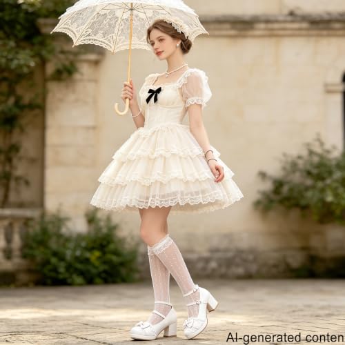 Image of MEOTINA Cute Bow Heels Mary Janes Shoes Women Dress Platform Strappy High Heels Kawaii Shoes