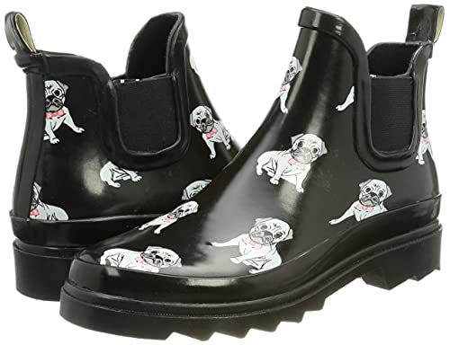 Beck Damen Möpse Gummistiefel, Schwarz, 39 EU
