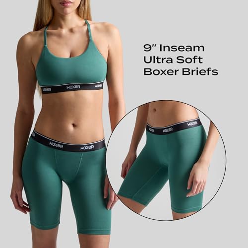 Image of Woxer Womens Boxers - Biker 9 inch Boy Shorts Underwear for Women, Modal Boxer Briefs, Chafe Free, Womens Underwear