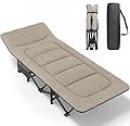 ATORPOK SHOP Letto da campeggio pieghevole, robusto per adulti, portata fino a 250 kg, per esterni, campeggio, viaggi, casa, ecc. (kaki)