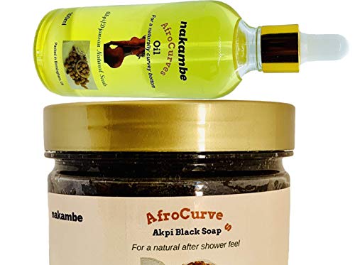 Akpi Butt Oil and Black Soap with Akpi Bundle 100ml+250g |for Butt and Hip Enlargement|