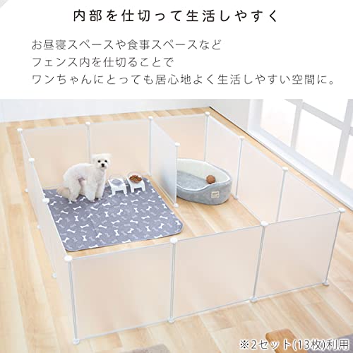 ぼん家具 ペットフェンス ケージ ペットサークル 5050cm 8枚組 犬 猫 フェレット 仕切り 半透明 柵 の商品画像 4