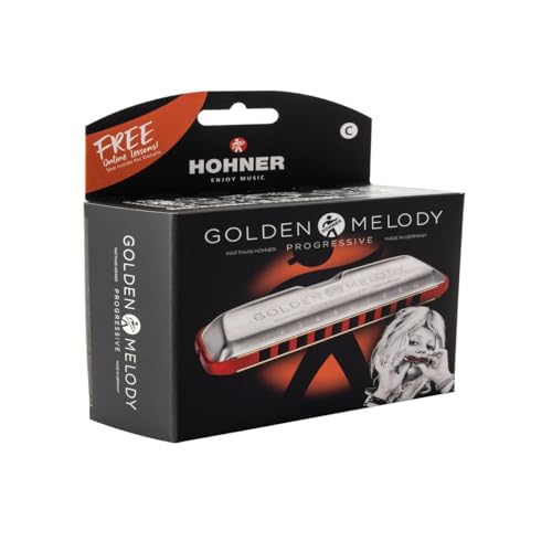 Hohner Golden Melody Progressive Harmonica, Key of G (M544BX-G) - Les Beatles, Paul McCartney, John Lennon, RIngo Starr, George Harrison Hohner Golden Melody Progressive Harmonica, Key of G (M544BX-G) – Image 5
