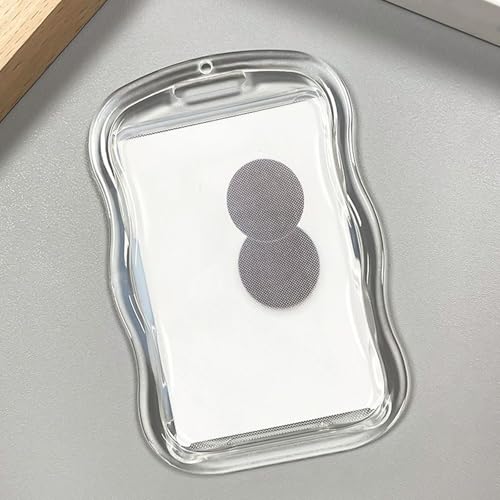 TEMOOUES Porte-cartes transparent avec breloque en forme d'étoile, pochettes pour cartes résistantes à l'eau, protège-cartes pour bus, housses de protection pour cartes de crédit, rose – vue 3