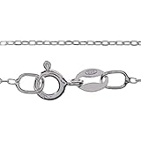 Markylis - 925 SOLID STERLING SILVER FINE OVAL TRACE ANCHOR STYLE CHAIN NECKLACE - 0.8mm (16)