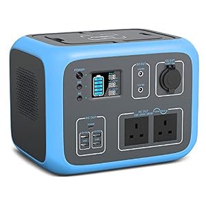 POWEROAK Portable Power Station 500Wh Solar Generator 300W/230V AC Output, USB-C, Wireless Charging, DC12V Lithium Battery Backup for Outdoor Travel Camping Emergency Home RV