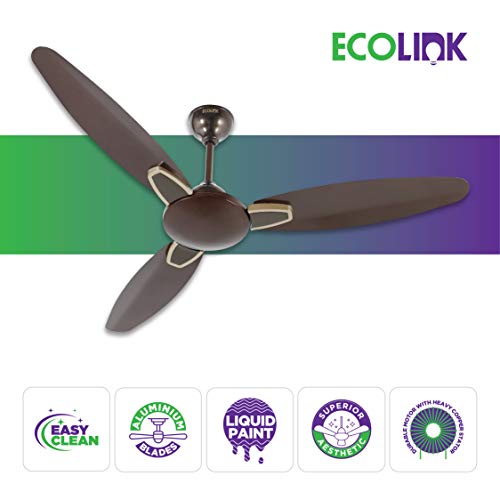 Image of EcoLink Petal Premium Decorative Easy Clean Ceiling Fan - 1200MM (Cinnamon Brown), Standard- Pack of 1