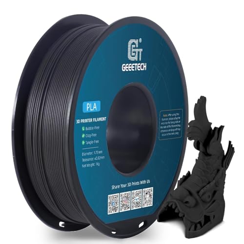 Geeetech GE004 Wood Filament 1.75 Mm 3D Printer Filament,Ebony Wood Pla Filament 1Kg (2.2Lbs) 1 Spool,Dimensional Accuracy +/- 0.03 Mm,For Most 3D Fdm Printer cover