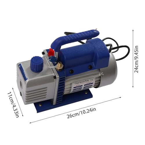 UYRTOY Pompa Vuoto Aria Condizionata 2.5CFM 1/4HP 60L/min 220V con Manometro Collettore e Tubo | per la Climatizzazione Automobilistica Climatizzazione Domestica Riparazione R134A R410A R407C R32 - 8
