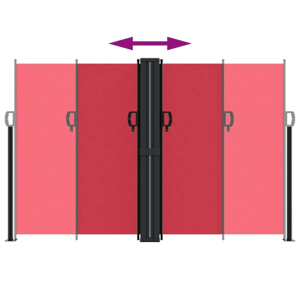 Toldo lateral extensible rojo 160 x 1000 cm