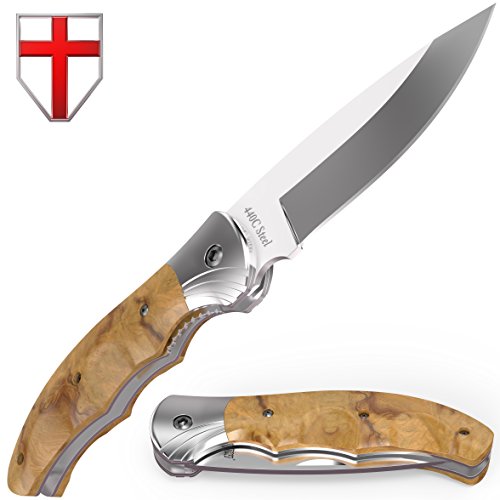 Gentleman’s Folding Knife - Pocket Knife Knives Knofe Wood Handle Sharp Blade