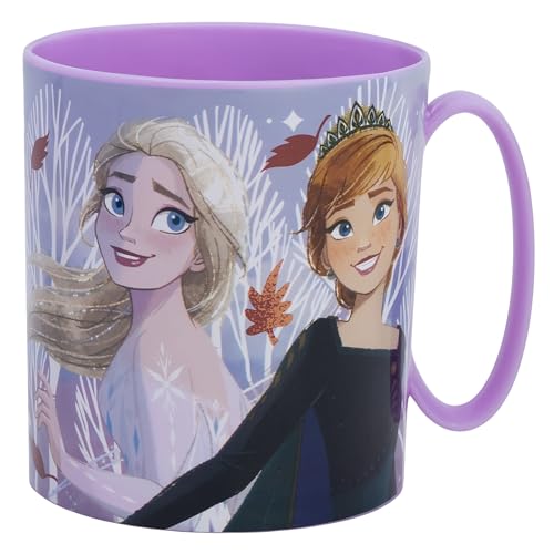 Caneca infantil de plástico reutilizável para micro-ondas de 390 ml de Frozen
