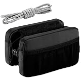 Tressify Under Seat Bag 8.7 in for Mountain Road Bikes, Cycling Storage with Mesh Pockets, Black, Straps and Magic Tape Included