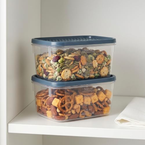 Image of All Time Polka Food Storage Containers 500 ml Each | Set of 2 | BPA Free Plastic Airtight Kitchen Boxes for Refrigerator, Fruits, Vegetables, Snacks & Pantry | Lilac /Turquoise /Yellow (411 X 2)