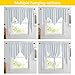 NICETOWN Room Darkening Window Treatments Pole Pocket Kitchen Tier Curtains- Tailored Scalloped Valance/Swags for Bedroom (One Set, W36 X L63 inches Each Panel, Platinum-Greyish White)