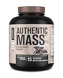 Jacked Factory Authentic Mass - Clean Mass Gainer Protein Powder for Weight Gain - High Calorie Weight Gainer and Muscle Builder for Strength & Size - 15 Servings, Cookies & Cream