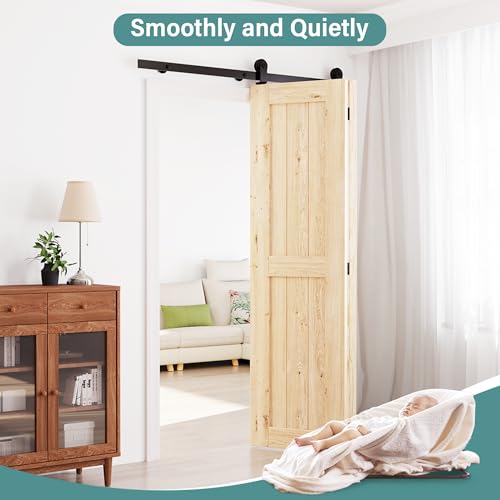 WINSOON Bifold Door Hardware 36 inch: Bi fold Heavy Duty Bifold Barn Door Hardware Kit - 36\" Sliding Track for Max Two 16\" Barn Door Panels 30\" Openging - Smoothly Quietly, Doors Not Included - Thumbnail 3
