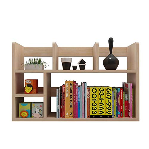Jcnfa-Shelves Desktop Bookcase DVD Blu-ray Media Storage Desktop Organizer Industrial Bookcase Office Study Simple Assembly (Color : Wood Color, Size : 31.497.8719.68in)