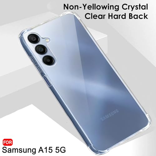 Image of TheGiftKart Crystal Clear Back Cover Case for Samsung Galaxy A15 5G | 360 Degree Protection | Shock Proof Design | Transparent Back Cover Case for Samsung Galaxy A15 5G (PC & TPU, Transparent Bumper)