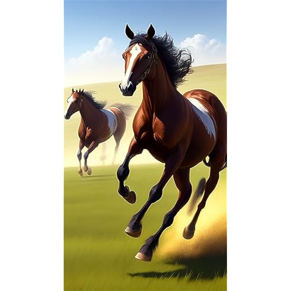 5D Diamond Painting Animali Cavalli 80x140cm, DIY Kit di Pittura per Diamanti per Bambini Adulti, Pieno Diamante Cristallo Pittura Digitale Arte Strass Ricamo kit completo, per Decorazione Casa K-44