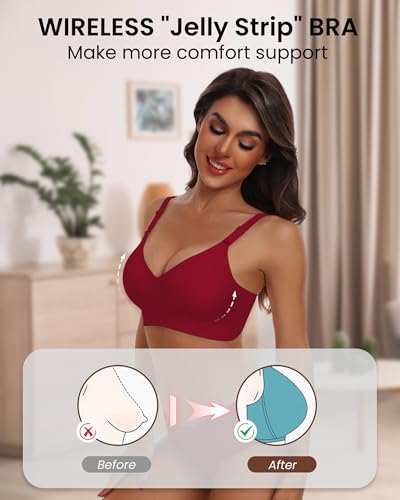 Image of HORISUN Comfortable Seamless Full Coverage Bra for Women Wireless Bras with Soft Support Regular and Plus Size