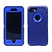 iPhone 7 / iPhone 8 Cover | 2-in-1 Screen Protector & Holster Case | Full Body Military Grade Edge-to-Edge Protection with carrying belt clip | Drop Proof Shockproof Dustproof | Navy Blue / Blue