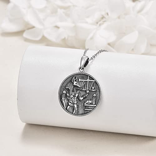 Egyptian Jewelry Sterling Silver Anubis Ankh Eye of Horus Necklace Egypt Scarab Pendant for Women Men3