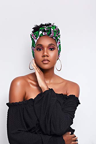 Cee Cee's Closet Headwrap| 100% Cotton | Headwraps For Women| Bandana (Shortie (72 in x 11 in), Sweet Pea-Green)