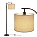 Brightech Montage - Bedroom & Living Room LED Floor Lamp - Standing Industrial Arc Light with Hanging Lamp Shade - Tall Pole Uplight for Office - with LED Bulb - Bronze