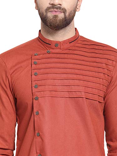 Image of RG DESIGNERS Full Sleeve Cross Stitch Kurta with Churidar for Men