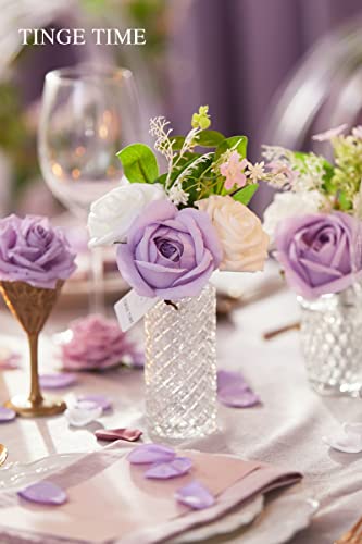 Tinge Time Mini Wedding Flowers Set Of 6 Small Bridesmaid Bouquets Table Decoration Flowers For Wedding Table Centerpieces Home Decor (Noble Purple) #TOP3