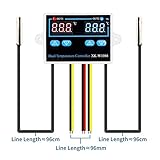 cjcaijun Temperaturregelung Digital Dual Thermostat Regler XK-W1088 10A Direktausgang Temperaturregler LED Anzeige Heizung Kühlsteuerschalter Reptil-Wärmelampe (Color : 24V)