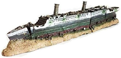 zoele Titanic Lost Wrecked Boat Ship Aquarium Decoration Ornament