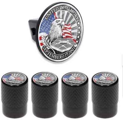 Tow Hitch Cover Insert Plug for Truck & SUV Valve CAPS 911 Memory Eagle USA Flag Model-PYT-8888-4618