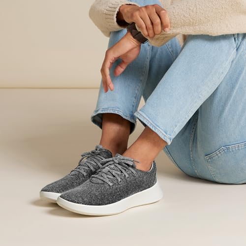 Allbirds Women's Wool Runner Go, Breathable Merino Wool Sneakers - Natural White (Natural White Sole) - 8.5 Medium
