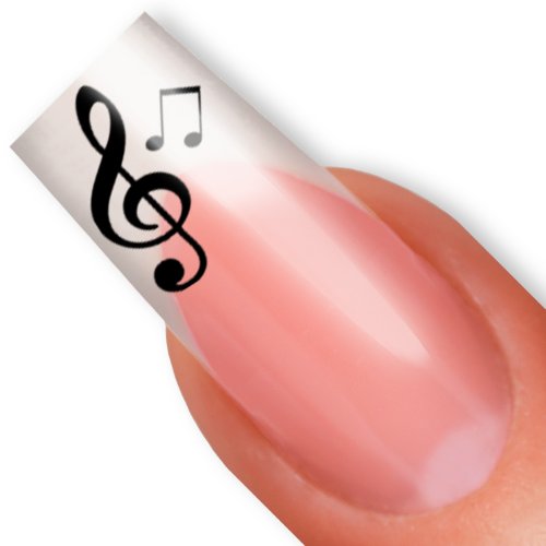 Nailart NAIL TATTOO STICKER - music / notes - black