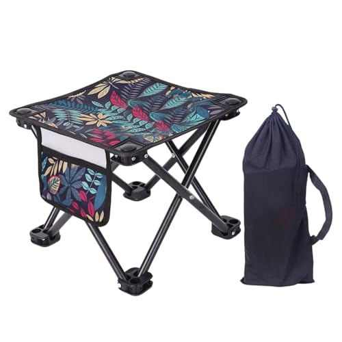 PawwJoy Taburete portátil de camping plegable, taburete plegable, silla plegable multifunción, reposapiés reclinable para conciertos y jardinería