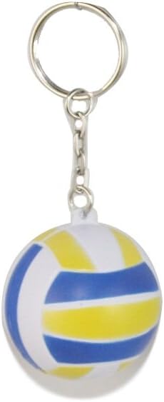 Volleyball Ball Soft PU Foam Keychain Key Chain Key Ring Decorative Hanging Ornament,Pack of 10