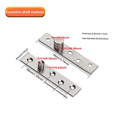 2 Pack Door Pivot Hinge 180°Rotation Hidden Door Hinge Concealing Door Hinge Household Hinge Hidden Bookcase Hinge Secret Door Hinge Stainless Steel Rotation Hidden Door Pivot Hinges Hardware,Medium #TOP1