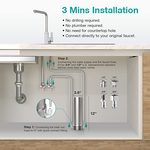 SimPure V7 Under Sink Water Filter System, Stainless Steel - Image 5
