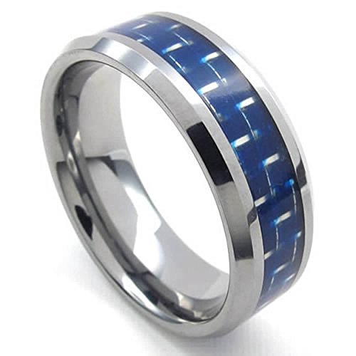 Bague en carbure de tungstène bleu, une idée cadeau idéale