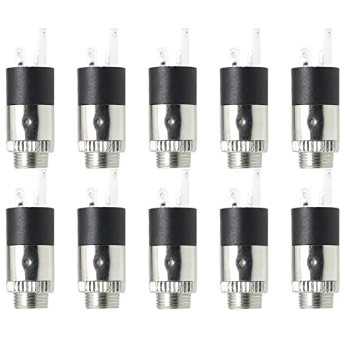 SJZBIN 10pcs 3.5mm Earphone Socket PJ-392 Silver Female Headphone Stereo Jack Panel Mount Connector