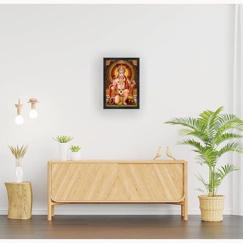 Image of Hanuman Ji hanumanji Photo Frame, Black, Sparkle Coated Laminations, 11x14 Inch 2304