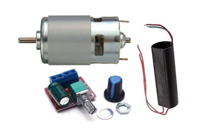Stainless Steel SP Electron Rs-775 12V High Torque High Power DC Motor With Motor Speed Controller And DC 3V To 1000Kv 1000000 Boost Step-Up Power Module High-Voltage Generator (Set Of 3)